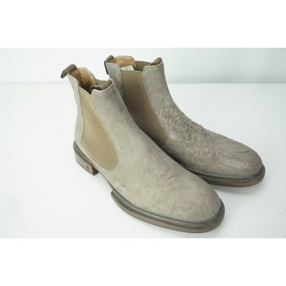 John Varvatos Gray Green Rough Chelsea Mens Boots Sz 11 